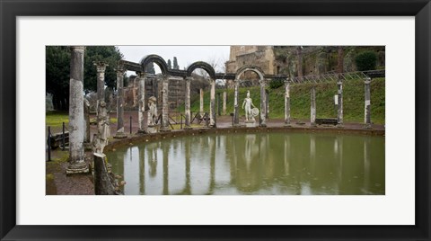 Framed Reflecting pool in Hadrian&#39;s Villa, Tivoli, Lazio, Italy Print