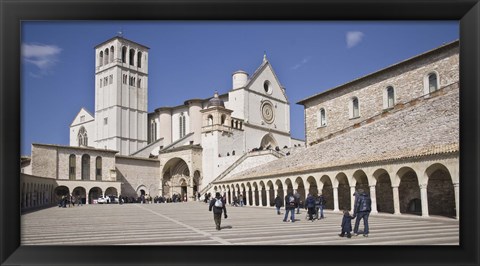 Framed Tourists at a church, Basilica of San Francesco D&#39;Assisi, Assisi, Perugia Province, Umbria, Italy Print