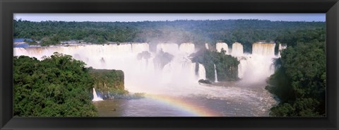 Framed Aerial view of the Iguacu Falls, Brazil Print