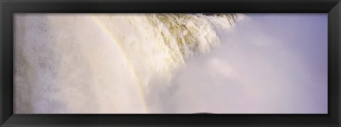 Framed Mist rising from Iguacu Falls, Brazil Print