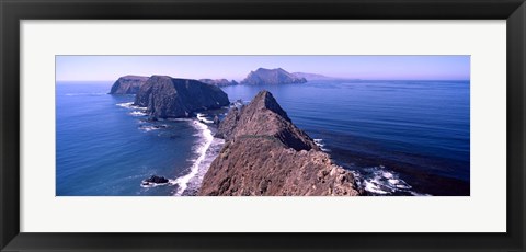 Framed Islands in the ocean, Anacapa Island, Santa Cruz Island, California, USA Print