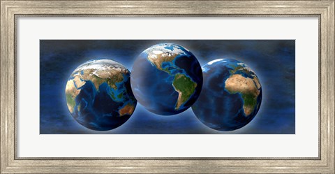 Framed Three earths Print