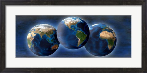 Framed Three earths Print