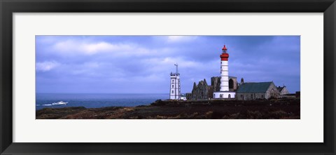 Framed Lighthouse on the coast, Saint Mathieu Lighthouse, Finistere, Brittany, France Print