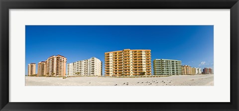 Framed Beachfront buildings on Gulf Of Mexico, Orange Beach, Baldwin County, Alabama, USA Print