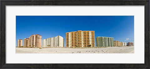 Framed Beachfront buildings on Gulf Of Mexico, Orange Beach, Baldwin County, Alabama, USA Print