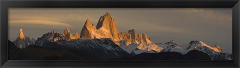 Framed Mountains at sunset, Mt Fitzroy, Cerro Torre, Argentine Glaciers National Park, Argentina Print