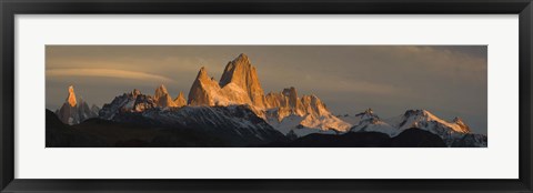 Framed Mountains at sunset, Mt Fitzroy, Cerro Torre, Argentine Glaciers National Park, Argentina Print