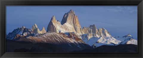 Framed Low angle view of mountains, Mt Fitzroy, Argentine Glaciers National Park, Argentina Print