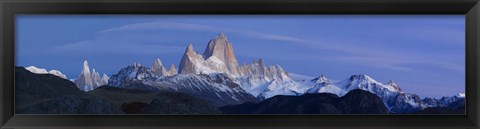 Framed Low angle view of mountains, Mt Fitzroy, Cerro Torre, Argentine Glaciers National Park, Argentina Print