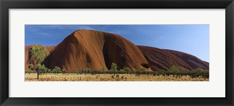 Framed Sandstone rock formations, Uluru, Northern Territory, Australia Print