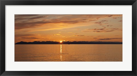 Framed Ocean at sunset, Inside Passage, Alaska, USA Print