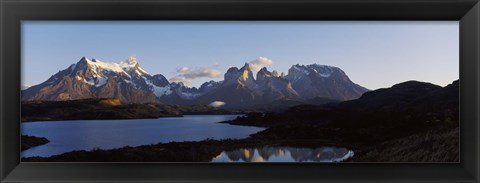 Framed Lake Pehoe in Torres Del Paine National Park, Patagonia, Chile Print