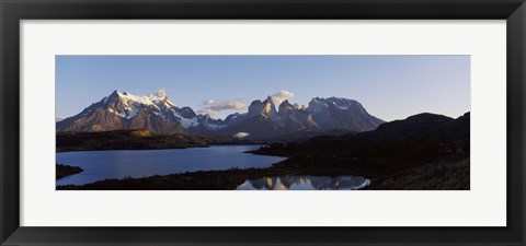 Framed Lake Pehoe in Torres Del Paine National Park, Patagonia, Chile Print