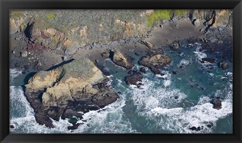 Framed Aerial view of a coast, San Luis Obispo County, California, USA Print