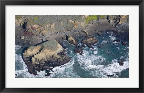 Framed Aerial view of a coast, San Luis Obispo County, California, USA Print