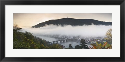 Framed City viewed from Philosopher&#39;s Way at morning, Heidelberg, Baden-Wurttemberg, Germany Print