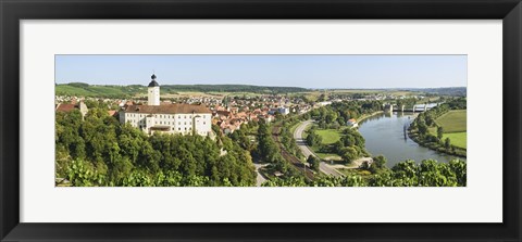 Framed Gundelsheim, Neckar River, Baden-Wurttemberg, Germany Print