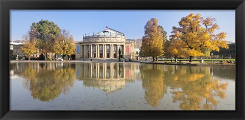 Framed Entertainment building at the waterfront, Opera House, Stuttgart, Baden-Wurttemberg, Germany Print