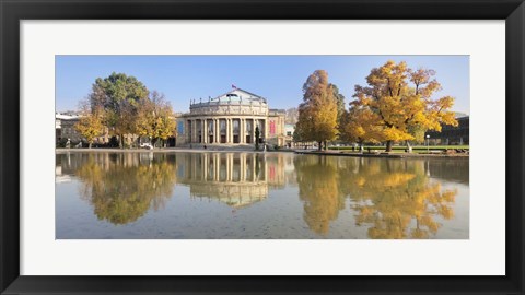 Framed Entertainment building at the waterfront, Opera House, Stuttgart, Baden-Wurttemberg, Germany Print