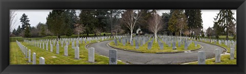 Framed Tombstones in a Veterans cemetery, Vancouver Island, British Columbia, Canada 2011 Print