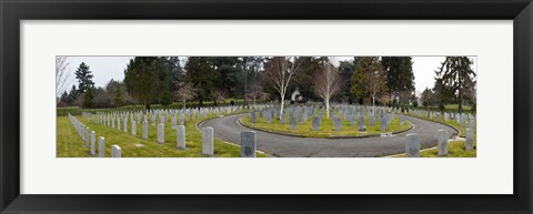 Framed Tombstones in a Veterans cemetery, Vancouver Island, British Columbia, Canada 2011 Print