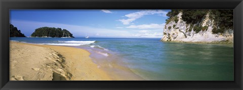 Framed Islands in the Pacific Ocean, Kaiteriteri, Nelson Region, Fiordland National Park, South Island, New Zealand Print