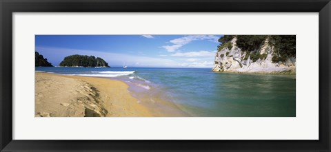 Framed Islands in the Pacific Ocean, Kaiteriteri, Nelson Region, Fiordland National Park, South Island, New Zealand Print