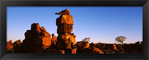 Framed Dolerite Rocks at Devil&#39;s Playground, Namibia Print