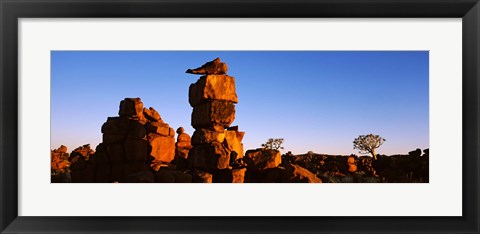 Framed Dolerite Rocks at Devil&#39;s Playground, Namibia Print