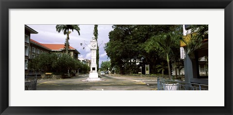 Framed Clock tower in a city, Victoria, Mahe Island, Seychelles Print