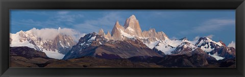 Framed Snowcapped mountains, Mt Fitzroy, Cerro Torre, Argentine Glaciers National Park, Patagonia, Argentina Print