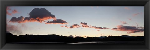 Framed Clouds over mountains at sunrise, Lago Grey, Torres Del Paine National Park, Chile Print