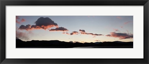 Framed Clouds over mountains at sunrise, Lago Grey, Torres Del Paine National Park, Chile Print