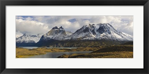 Framed Clouds over snowcapped mountain, Grand Paine, Mt Almirante Nieto, Torres Del Paine National Park, Chile Print