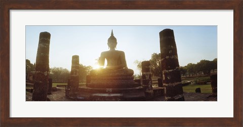 Framed Statue of Buddha at sunset, Sukhothai Historical Park, Sukhothai, Thailand Print