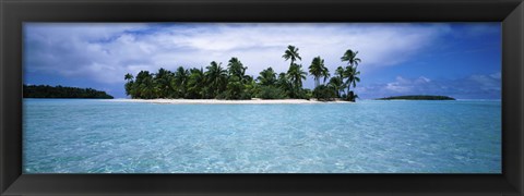 Framed Clouds over an island, Aitutaki, Cook Islands Print