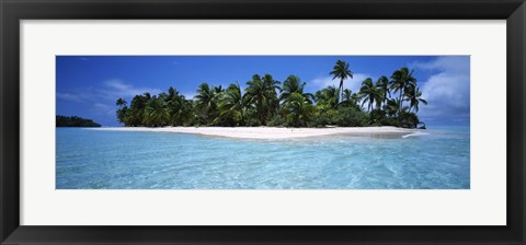 Framed Tapuaetai Motu from the Lagoon, Aitutaki, Cook Islands Print