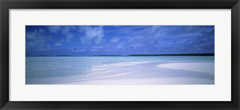 Framed Motus and Lagoon viewed from a sandbar, Aitutaki, Cook Islands Print