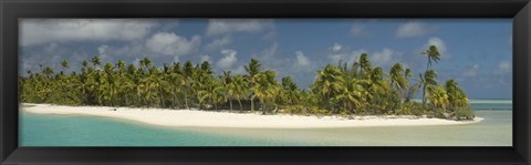 Framed Palm trees on the beach, Tapuaetai Motu, Aitutaki, Cook Islands Print