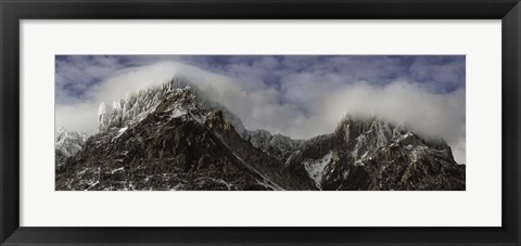 Framed Clouds over Snowcapped mountain range, Paine Massif, Torres del Paine National Park, Magallanes Region, Patagonia, Chile Print