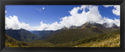 Framed Mountain range, Key Summit, Fiordland National Park, South Island, New Zealand Print