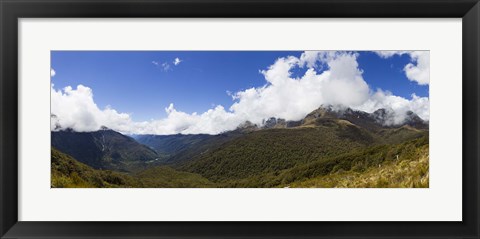 Framed Mountain range, Key Summit, Fiordland National Park, South Island, New Zealand Print