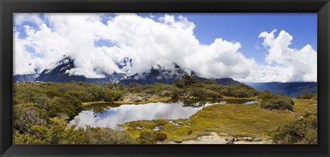 Framed Clouds over mountains, Key Summit, Fiordland National Park, South Island, New Zealand Print