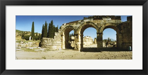 Framed Arched facade in ruins of Hierapolis at Pamukkale, Anatolia, Central Anatolia Region, Turkey Print