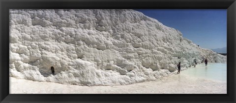 Framed Tourists at a hot springs and travertine pool, Pamukkale, Denizli Province, Turkey Print