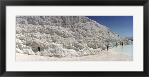 Framed Tourists at a hot springs and travertine pool, Pamukkale, Denizli Province, Turkey Print