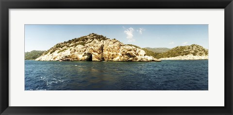 Framed Pirates Cave in the Mediterranean sea, Sunken City, Kekova, Antalya Province, Turkey Print