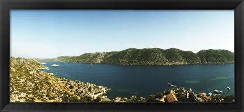 Framed Mediterranean Sea at Kekova, Lycia, Antalya Province, Turkey Print