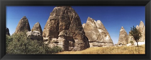 Framed Close up of rock formations in Cappadocia, Central Anatolia Region, Turkey Print